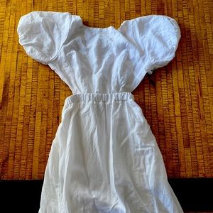Backless white linen dress Jelena